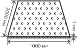 Лист нержавеющий  1х1000 х 2000 мм.  AISI 304 (08Х18Н10) холоднокатаный,  перфорированный,  Площадь отверстий 0,4031,  Rv 8,0-12,0