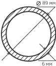Труба нержавеющая 89х6 мм.  10Х17Н13М2Т бесшовная, круглая, матовая