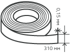 Лента нержавеющая 0,15х310 мм.  12Х18Н10Т нагартованная, мягкая