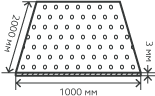 Лист нержавеющий  3х1000 х 2000 мм.  AISI 304 (08Х18Н10) холоднокатаный,  перфорированный,  Площадь отверстий 0,3543,  Rv 5,0-8,0